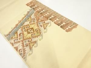 すくい織抽象花模様織出し袋帯